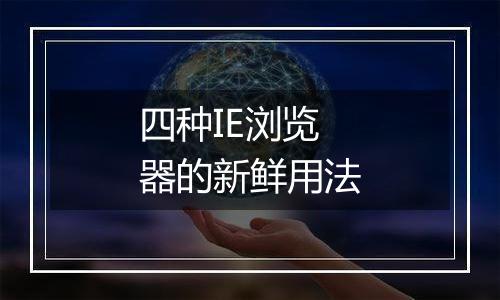 四种IE浏览器的新鲜用法