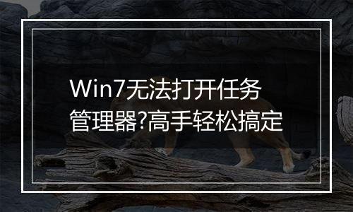 Win7无法打开任务管理器?高手轻松搞定