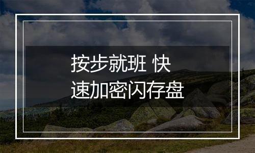 按步就班 快速加密闪存盘