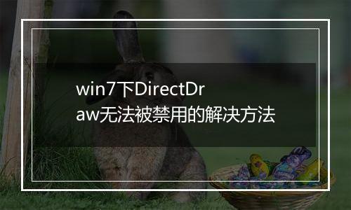 win7下DirectDraw无法被禁用的解决方法