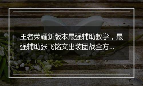 王者荣耀新版本最强辅助教学，最强辅助张飞铭文出装团战全方位教学攻略