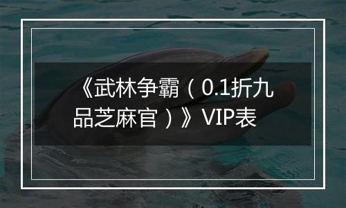 《武林争霸（0.1折九品芝麻官）》VIP表