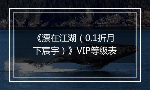 《漂在江湖（0.1折月下宸宇）》VIP等级表