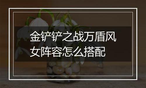 金铲铲之战万盾风女阵容怎么搭配