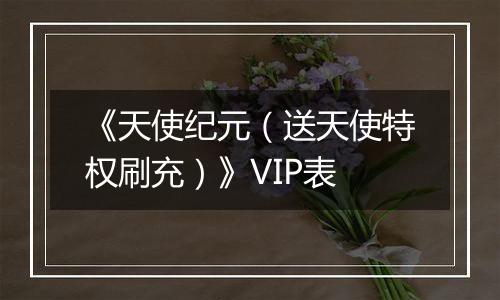 《天使纪元（送天使特权刷充）》VIP表