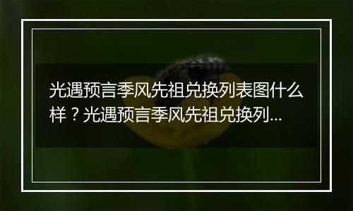 光遇预言季风先祖兑换列表图什么样？光遇预言季风先祖兑换列表图一览