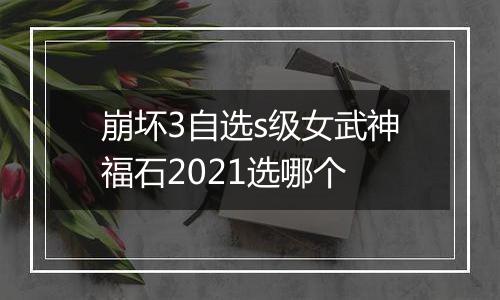 崩坏3自选s级女武神福石2021选哪个