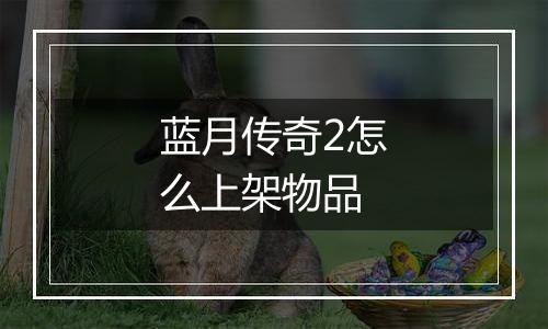 蓝月传奇2怎么上架物品