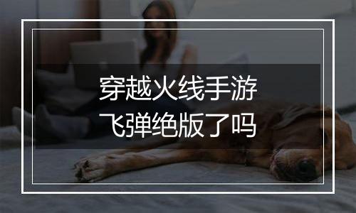 穿越火线手游飞弹绝版了吗