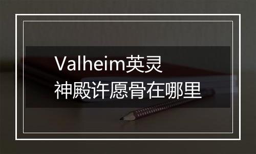 Valheim英灵神殿许愿骨在哪里