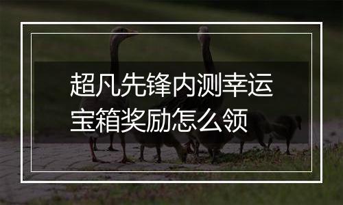 超凡先锋内测幸运宝箱奖励怎么领