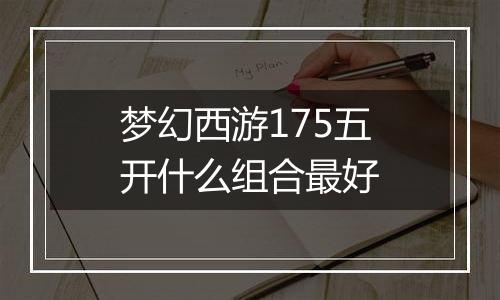 梦幻西游175五开什么组合最好