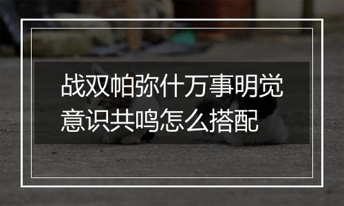 战双帕弥什万事明觉意识共鸣怎么搭配