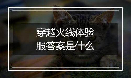 穿越火线体验服答案是什么