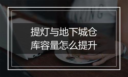 提灯与地下城仓库容量怎么提升