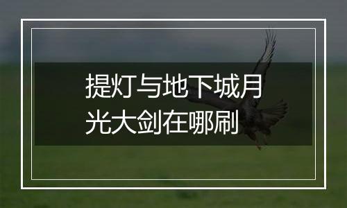 提灯与地下城月光大剑在哪刷