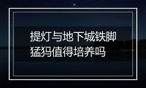 提灯与地下城铁脚猛犸值得培养吗