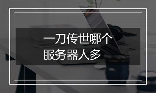 一刀传世哪个服务器人多