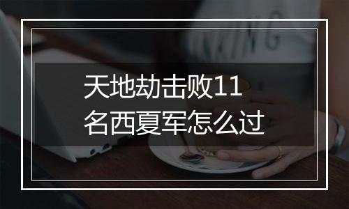 天地劫击败11名西夏军怎么过