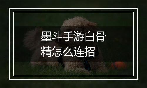 墨斗手游白骨精怎么连招
