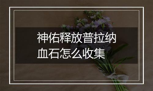 神佑释放普拉纳血石怎么收集