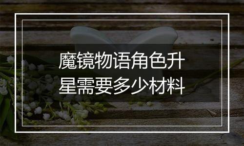 魔镜物语角色升星需要多少材料