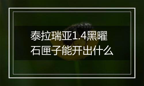 泰拉瑞亚1.4黑曜石匣子能开出什么