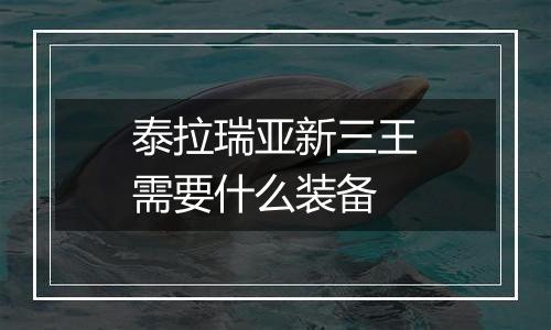 泰拉瑞亚新三王需要什么装备