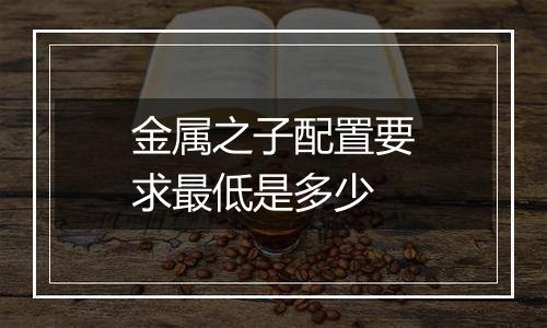 金属之子配置要求最低是多少