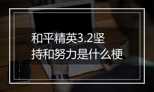 和平精英3.2坚持和努力是什么梗