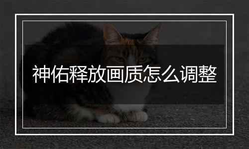 神佑释放画质怎么调整