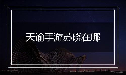 天谕手游苏晓在哪