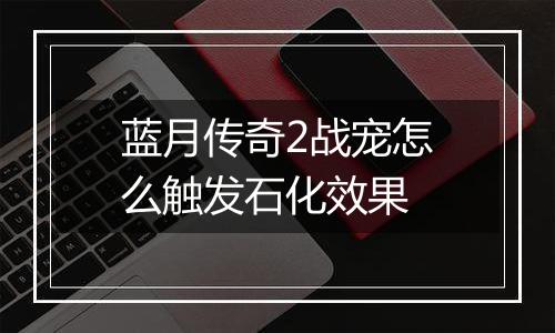 蓝月传奇2战宠怎么触发石化效果