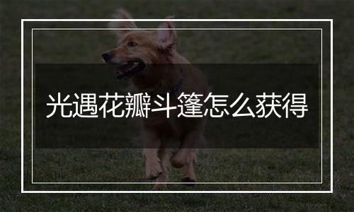 光遇花瓣斗篷怎么获得