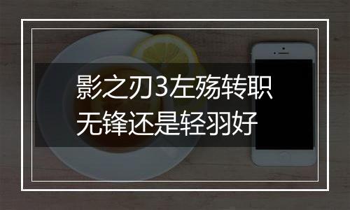影之刃3左殇转职无锋还是轻羽好