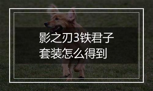 影之刃3铁君子套装怎么得到