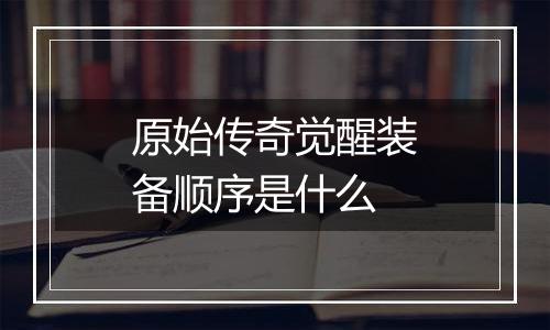 原始传奇觉醒装备顺序是什么