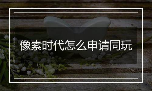 像素时代怎么申请同玩