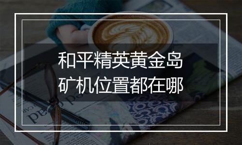 和平精英黄金岛矿机位置都在哪