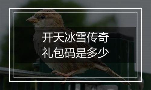 开天冰雪传奇礼包码是多少