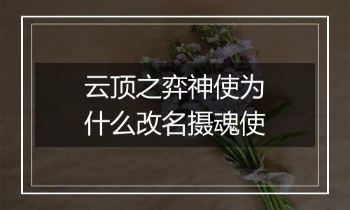 云顶之弈神使为什么改名摄魂使