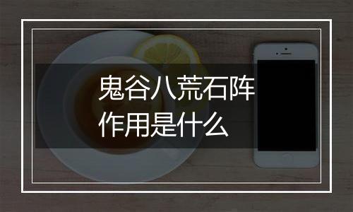 鬼谷八荒石阵作用是什么