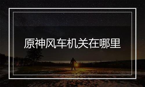 原神风车机关在哪里