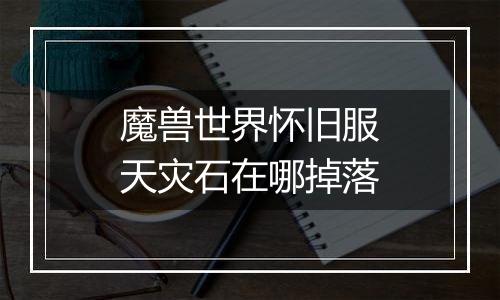 魔兽世界怀旧服天灾石在哪掉落