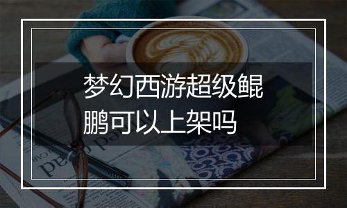 梦幻西游超级鲲鹏可以上架吗