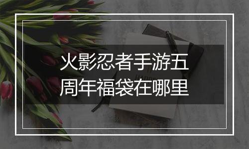 火影忍者手游五周年福袋在哪里