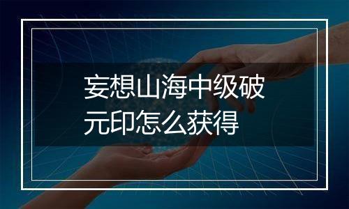 妄想山海中级破元印怎么获得