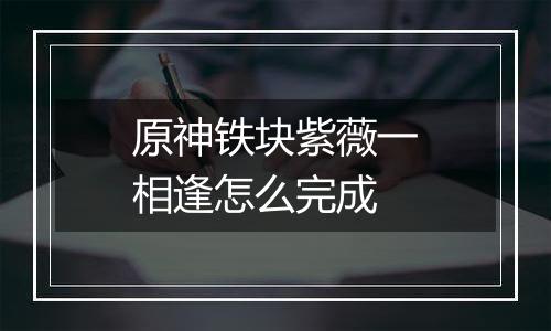 原神铁块紫薇一相逢怎么完成