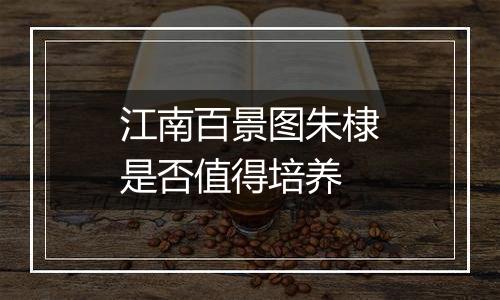 江南百景图朱棣是否值得培养