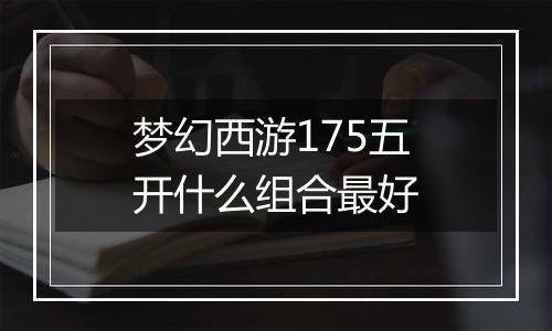 梦幻西游175五开什么组合最好